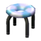 Donut Stool (Black - Blue-and-White Striped) NL Model.png