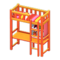 Loft Bed with Desk (Orange - Red Stripes) NH Icon.png