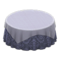 Large Covered Round Table (Gray - Damascus-Pattern Blue) NH Icon.png