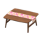 Nordic Table (Dark Wood - Flowers) NH Icon.png