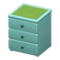 Simple Small Dresser (Blue - Green) NH Icon.png