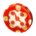 Polka-dot clock's Red and white variant