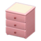 Simple Small Dresser (Pink - White) NH Icon.png