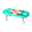 Polka-dot low table's emerald variant