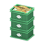 stacked fish containers