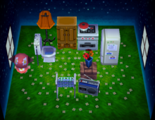 Puddles's house interior in Animal Crossing