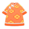 Silk Floral-Print Shirt (Orange) NH Icon.png