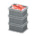 Stacked Fish Containers's Gray variant