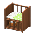 Baby Bed (Dark Wood - Green) NH Icon.png