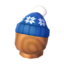 Blue pom-pom hat