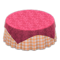 Large Covered Round Table (Berry Red - Orange Gingham) NH Icon.png