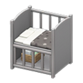 Baby Bed (Gray - Black) NH Icon.png