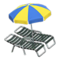 Beach Chairs with Parasol (Black - Blue & Yellow) NH Icon.png