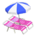 Beach chairs with parasol's Pink variant
