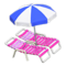 Beach Chairs with Parasol (Pink - Blue & White) NH Icon.png