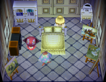 Pecan's house interior in Animal Crossing