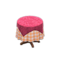 Small Covered Round Table (Berry Red - Orange Gingham) NH Icon.png