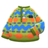 Printed Fleece Sweater (Green) NH Icon.png