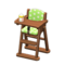 High Chair (Dark Wood - Green) NH Icon.png