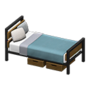 Ironwood Bed (Walnut - Blue-Gray) NH Icon.png