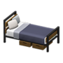 Ironwood Bed (Walnut - Navy) NH Icon.png