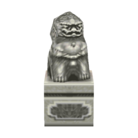 Left stone lion statue