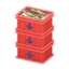 stacked fish containers