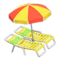 Beach Chairs with Parasol (Yellow - Red & Yellow) NH Icon.png