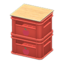 stacked bottle crates