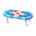 Polka-dot low table's Soda blue variant