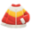 Down ski jacket's Red & yellow variant