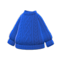 Aran-Knit Sweater (Blue) NH Storage Icon.png