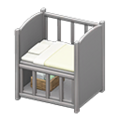 Baby Bed (Gray - Plain White) NH Icon.png