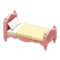 Ranch Bed (Pink - Lemon Gingham) NH Icon.png