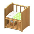 Baby Bed (Natural Wood - Green) NH Icon.png
