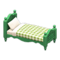 Ranch Bed (Green - Green Gingham) NH Icon.png