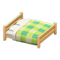 Wooden Double Bed (Light Wood - Green) NH Icon.png
