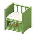 Baby Bed (Green - Plain White) NH Icon.png