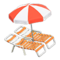 Beach Chairs with Parasol (Orange - Red & White) NH Icon.png
