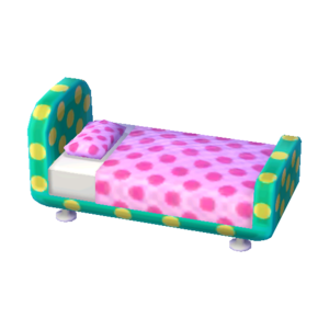 Polka-Dot Bed (Melon Float - Peach Pink) NL Model.png