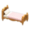 Ranch Bed (Natural - Pink Gingham) NH Icon.png